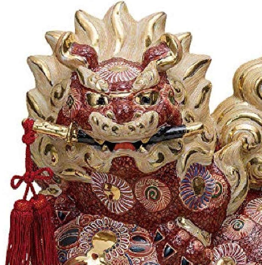 Amazon.co.jp: 九谷焼 置物 剣獅子 盛 15号 : ホーム＆キッチン