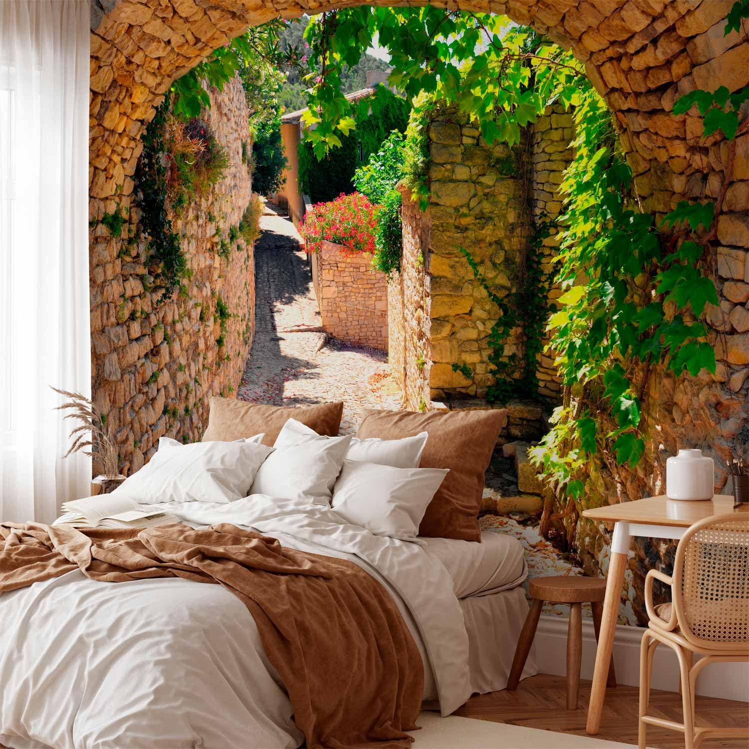 murando - Papier peint panoramique ville 350x256 cm - Revêtement mural décoration salon - Design moderne - Architecture france pierre été ville paysage urbain provence d-B-0075-a-a