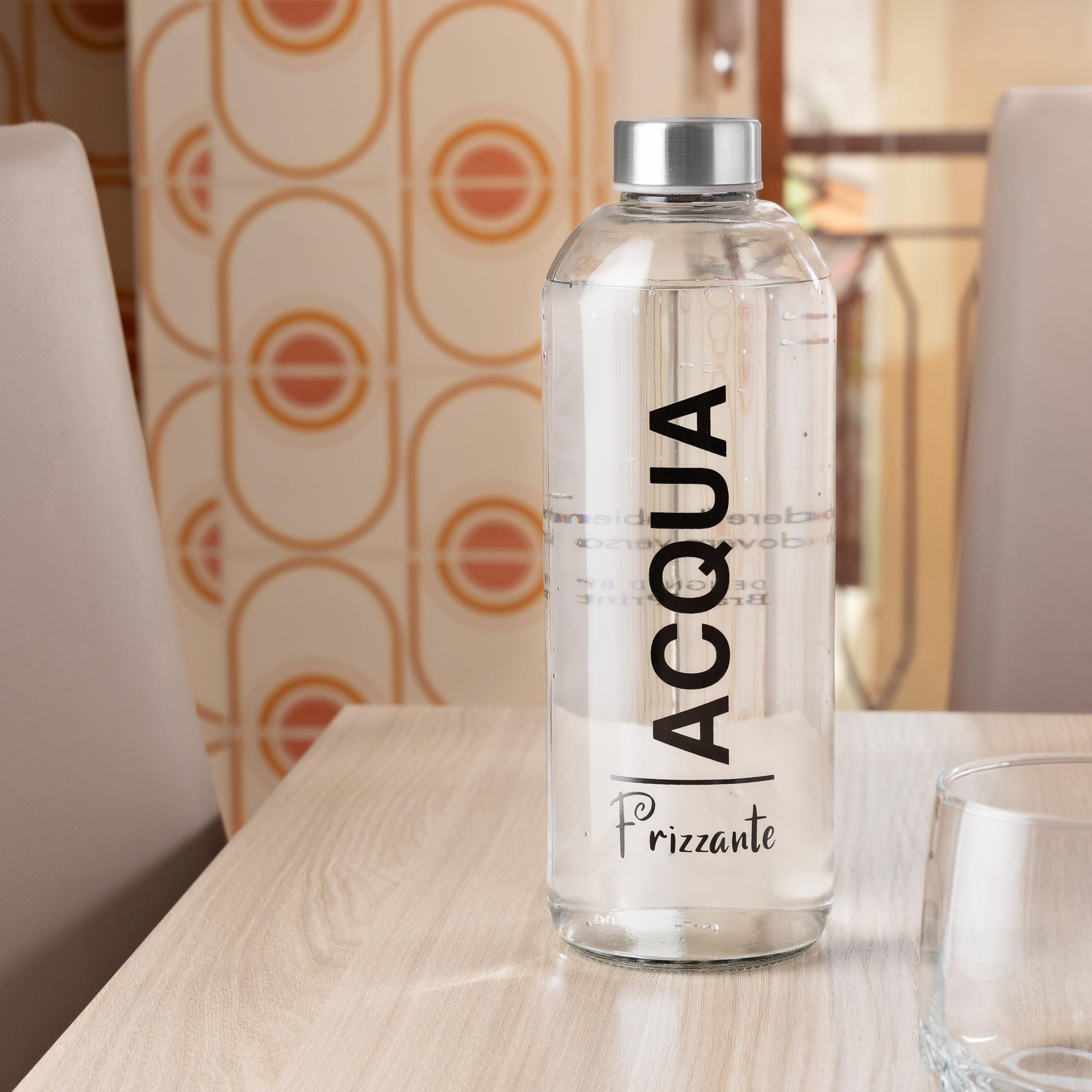 Bottiglie In Vetro Eos Da 1L - Set Da 6, Con Tappo Argento, Per Acqua E Bevande - Foto 8