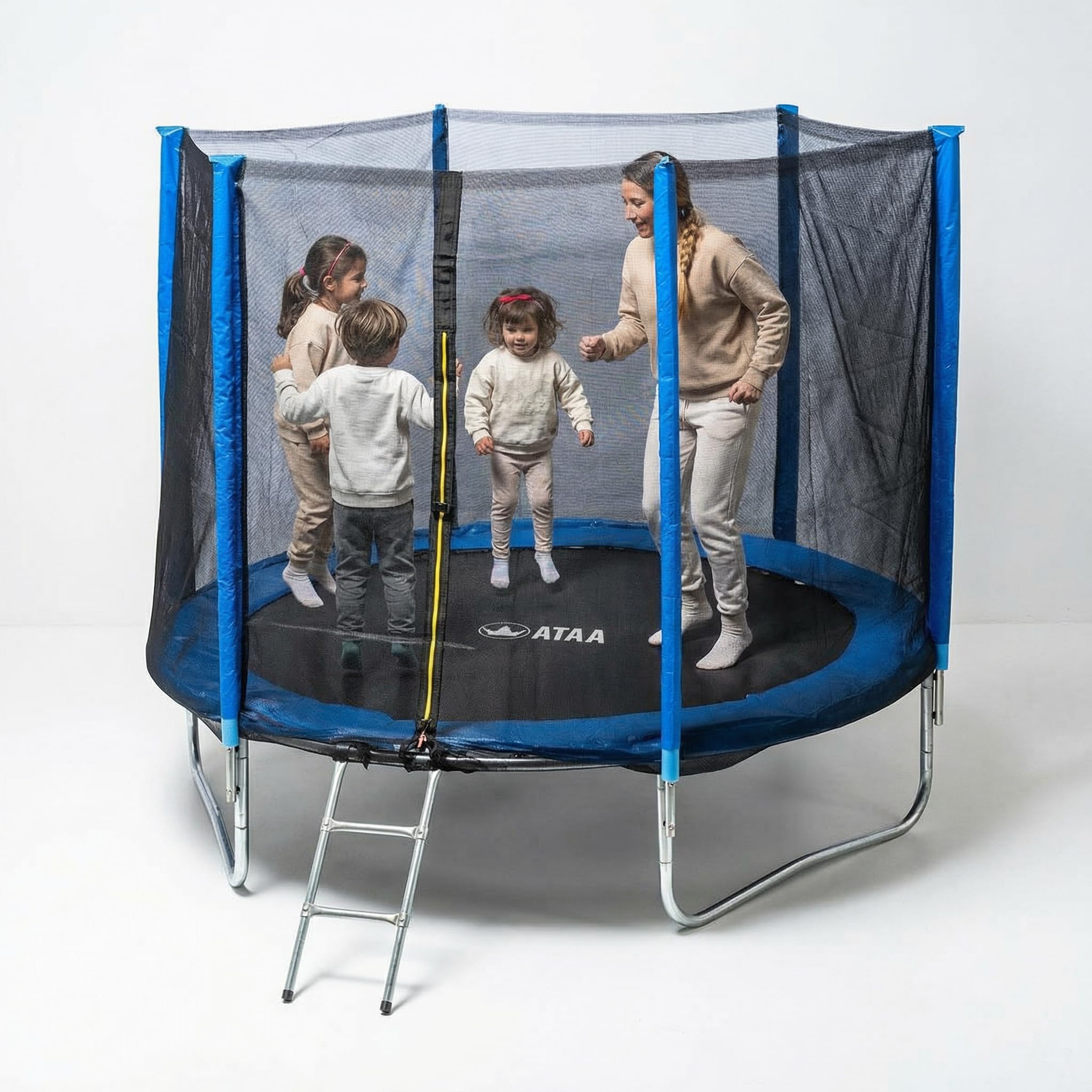 Cama Elástica Infantil ATAA 250 cm Azul con Red de Seguridad y Escalera