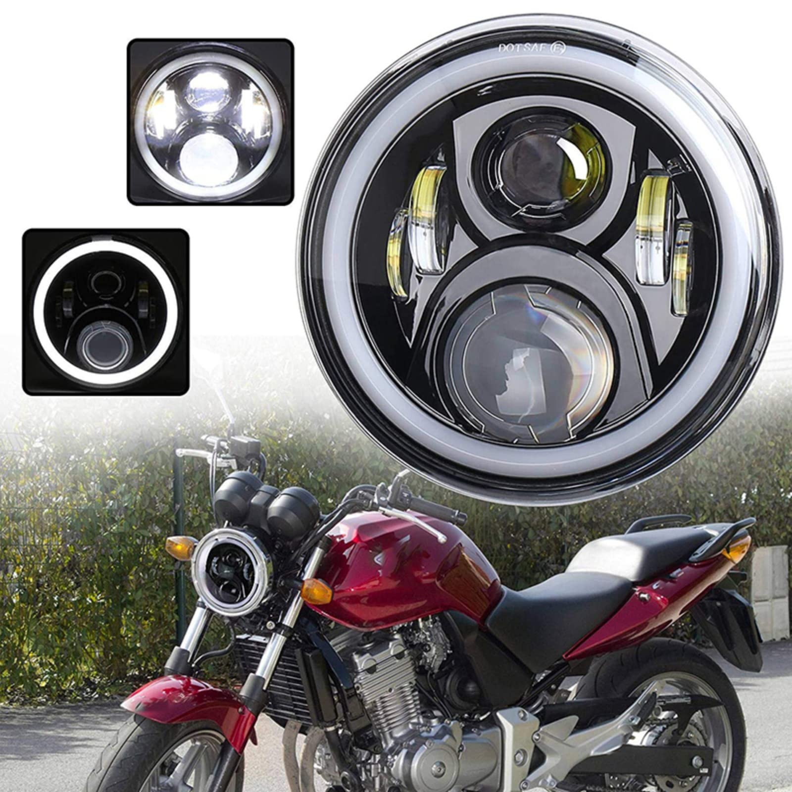 Faro de motocicleta para Honda Cb400 Cb500 Cb1300 Hornet 250 600 900