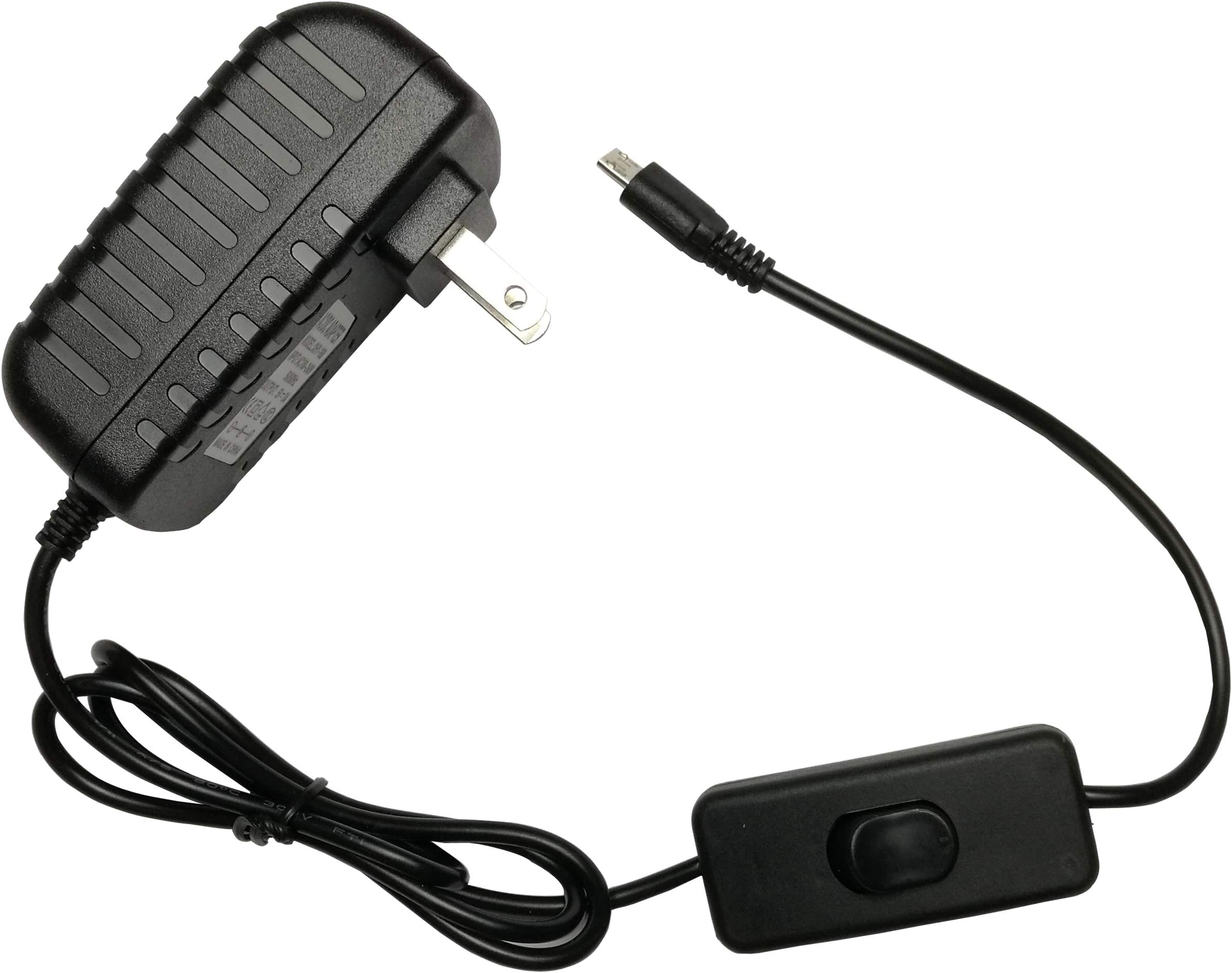 Sudopo OLSAinny Ardour Van BESTELO Raspberry Pi 3 Model B B+ A+ Plus Power Supply Charger AC Adapter 5V 3A PSU Micro USB 3 Feet with Power On/Off Switch