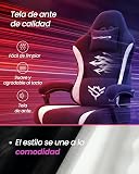 SONGMICS Gaming Chair, Ergonomic Computer Chair with Footrest and Lumbar Support, Video Game Chair with 90°–135° Recline, Ink Black and Cloud White, for Home Office, Suede Fabric OBG092BH01 - 3