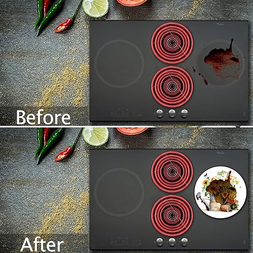 Miniatura 81 de Tucocoo Juego de 4 fundas redondas rojas para quemadores de estufa eléctrica, 8 y 10 pulgadas, cubiertas para quemadores de estufa de gas, cubierta