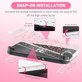 Cute Sakura Switch 2 Case Cover, Clear Hardshell for Nintendo Switch 2 Protective Skin Accessories with Waterproof, Shockproof, Scratch-Resistant, Transparent-Glitter PC Protector 2025