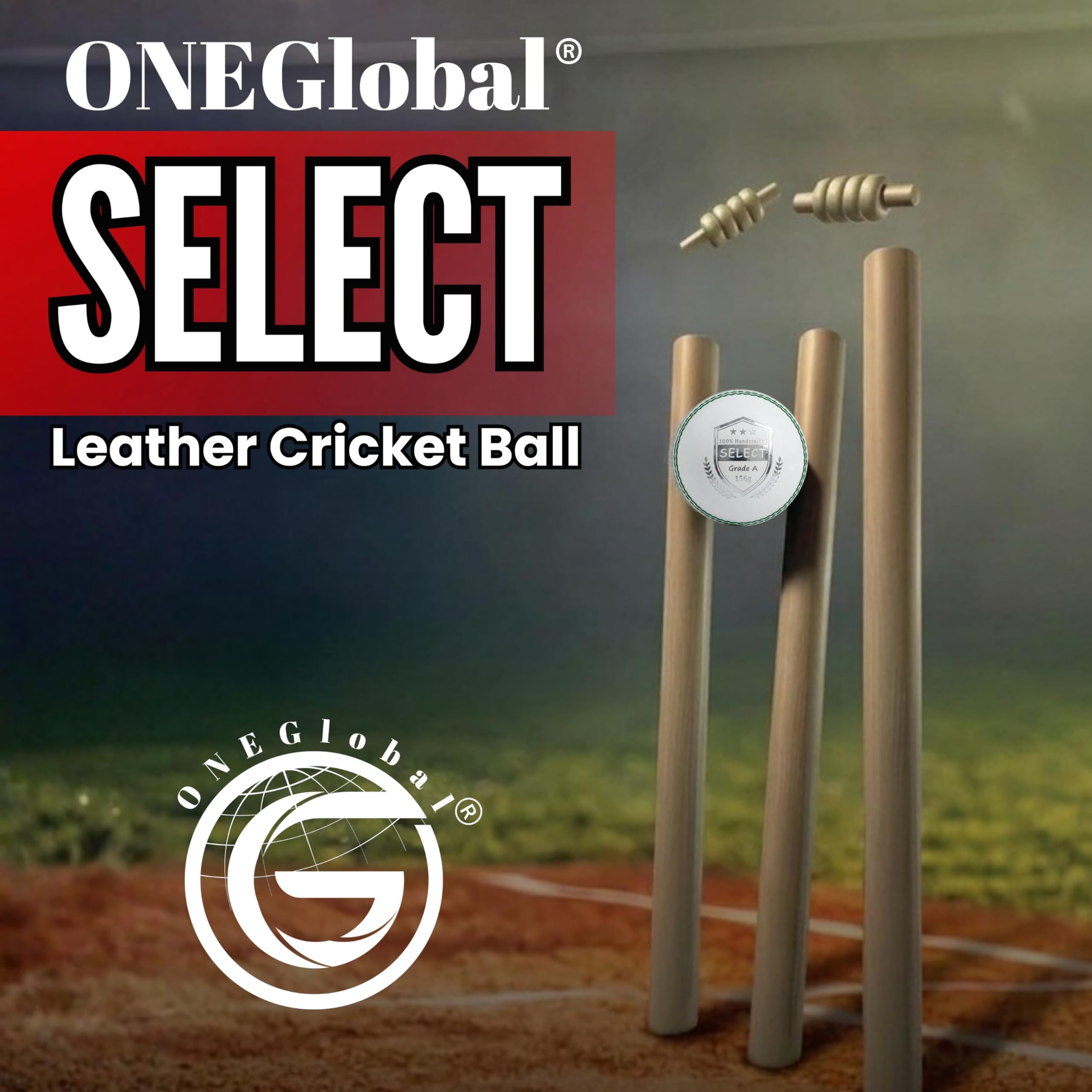 Pelota de críquet de cuero 156 g construcción 4 piezas T20 entrenamiento
