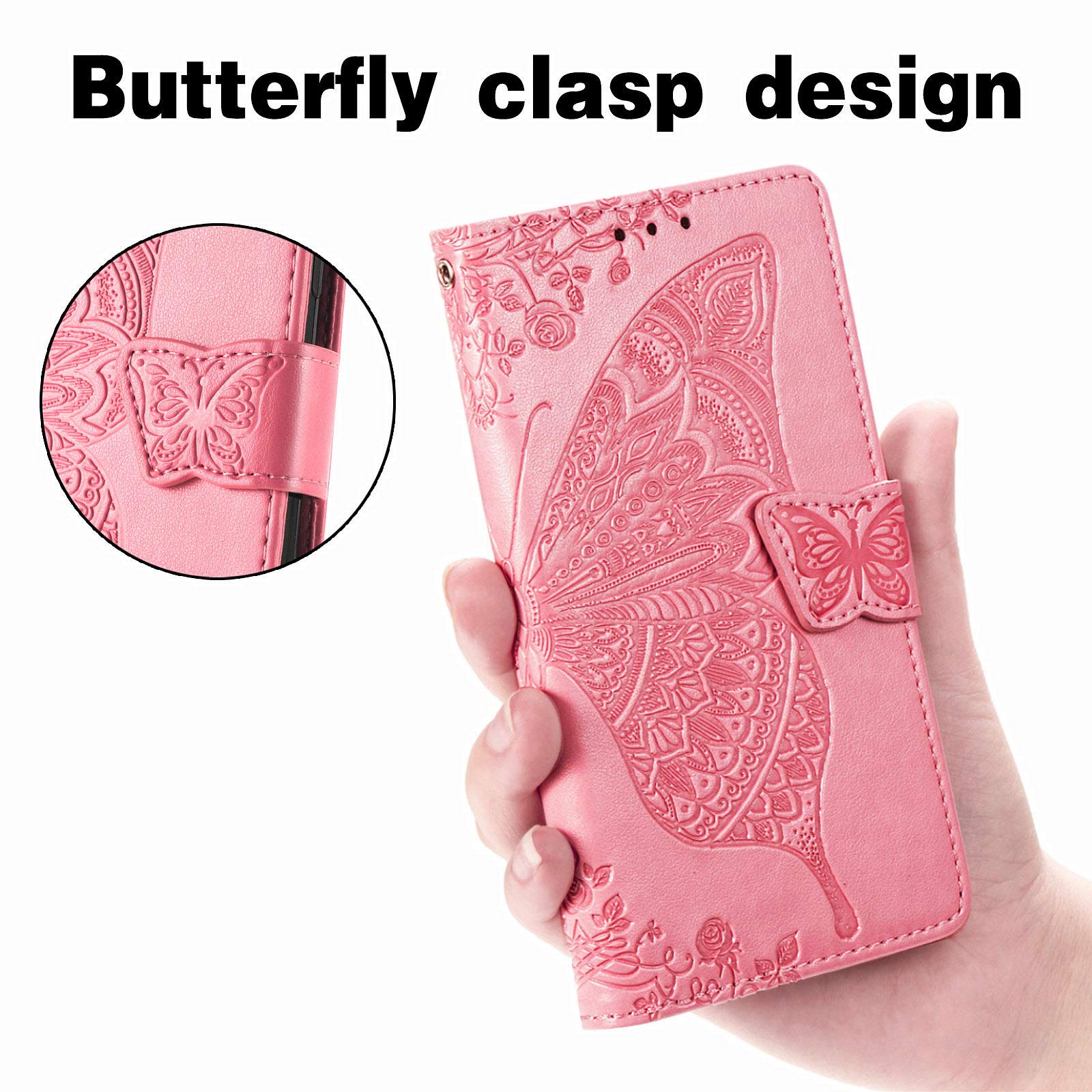 Custodia A Portafoglio Con Magnetica Per Honor X7a – Copertina In Pelle PU Con Fantasia Rosa E Nero Marmo