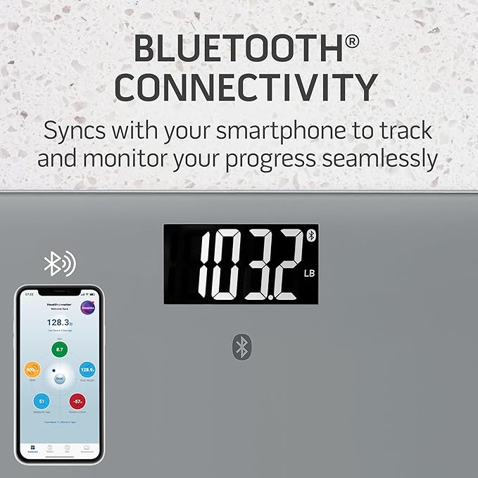 Báscula de Baño Digital Bluetooth con BMI y 440 lb de Capacidad miniatura 4