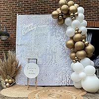 Vista 138 de 36 Panels Giltter Wall Backdrop Pink Shimmer Wall Backdrop for Party Wedding Birthday Engagement Bachelorette Parties Anniversary Decoration