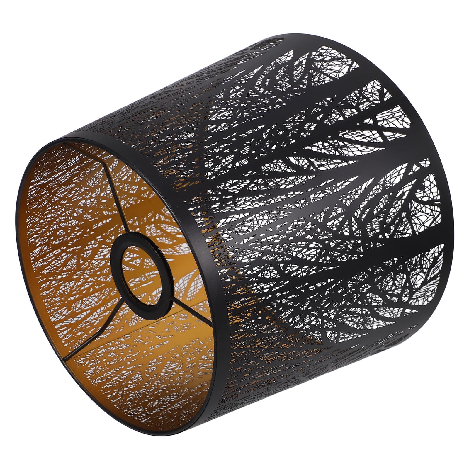 abat-jour en Métal Creux Sculpture Forêt abat-jour Rustique Cylindrique pour Lampe de Table Applique Murale ou Lampadaire Décoratif 1 Pièce Accessoire Éclairage