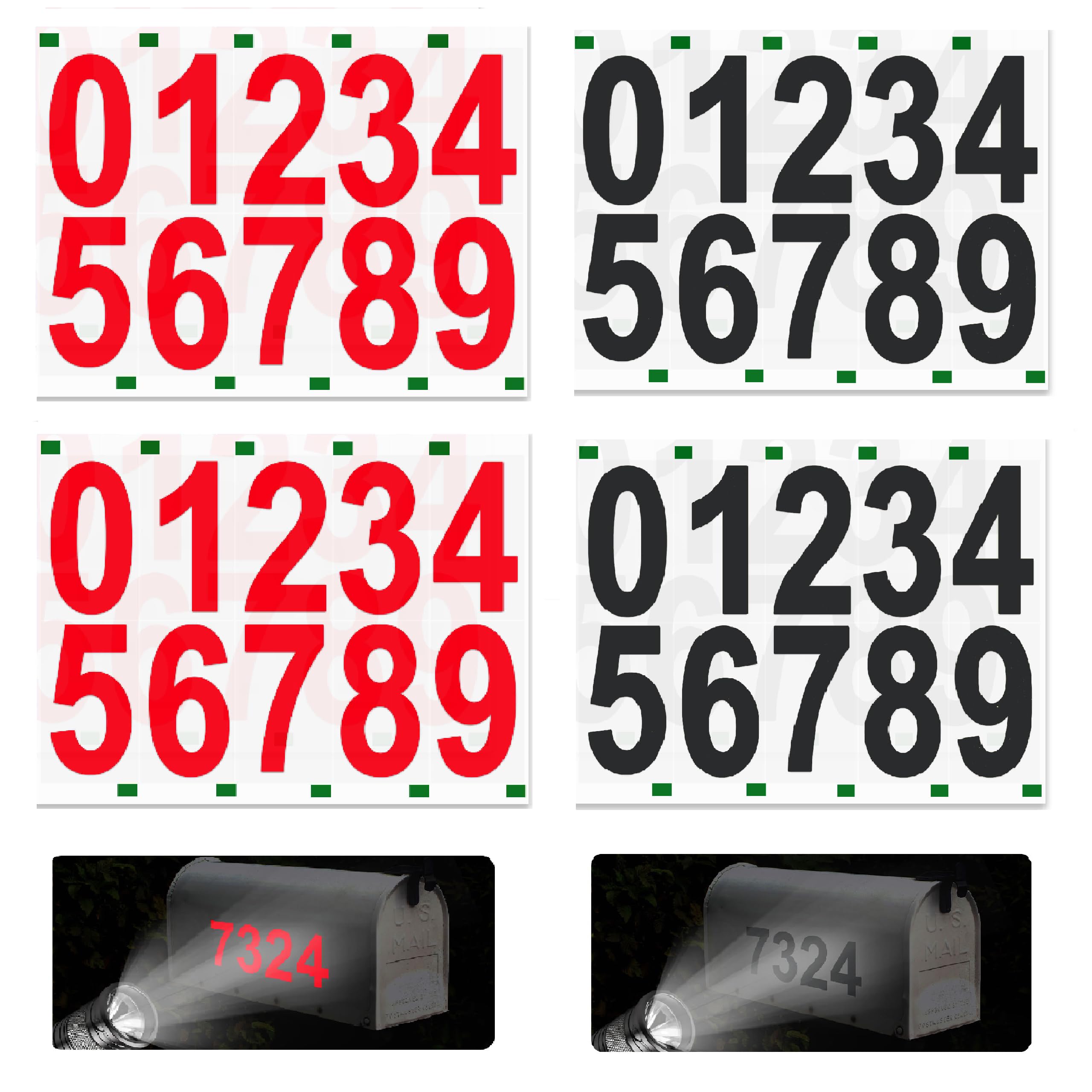 5 vellen cijferstickers, zwart zelfklevend huisnummer, 0 tot 9