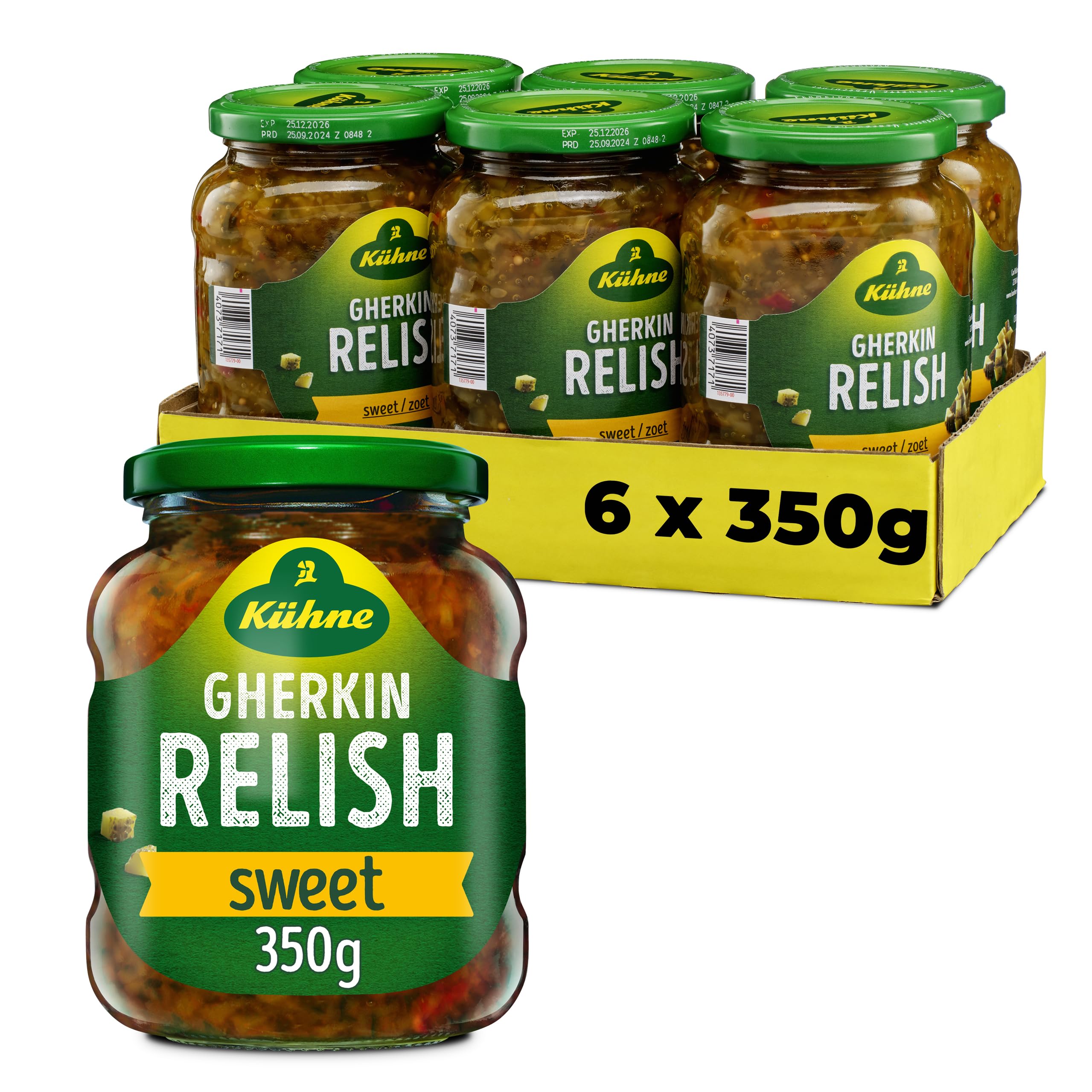 Kuhne Gherkin Sweet Pickle Relish 350 g (Pack of 6)