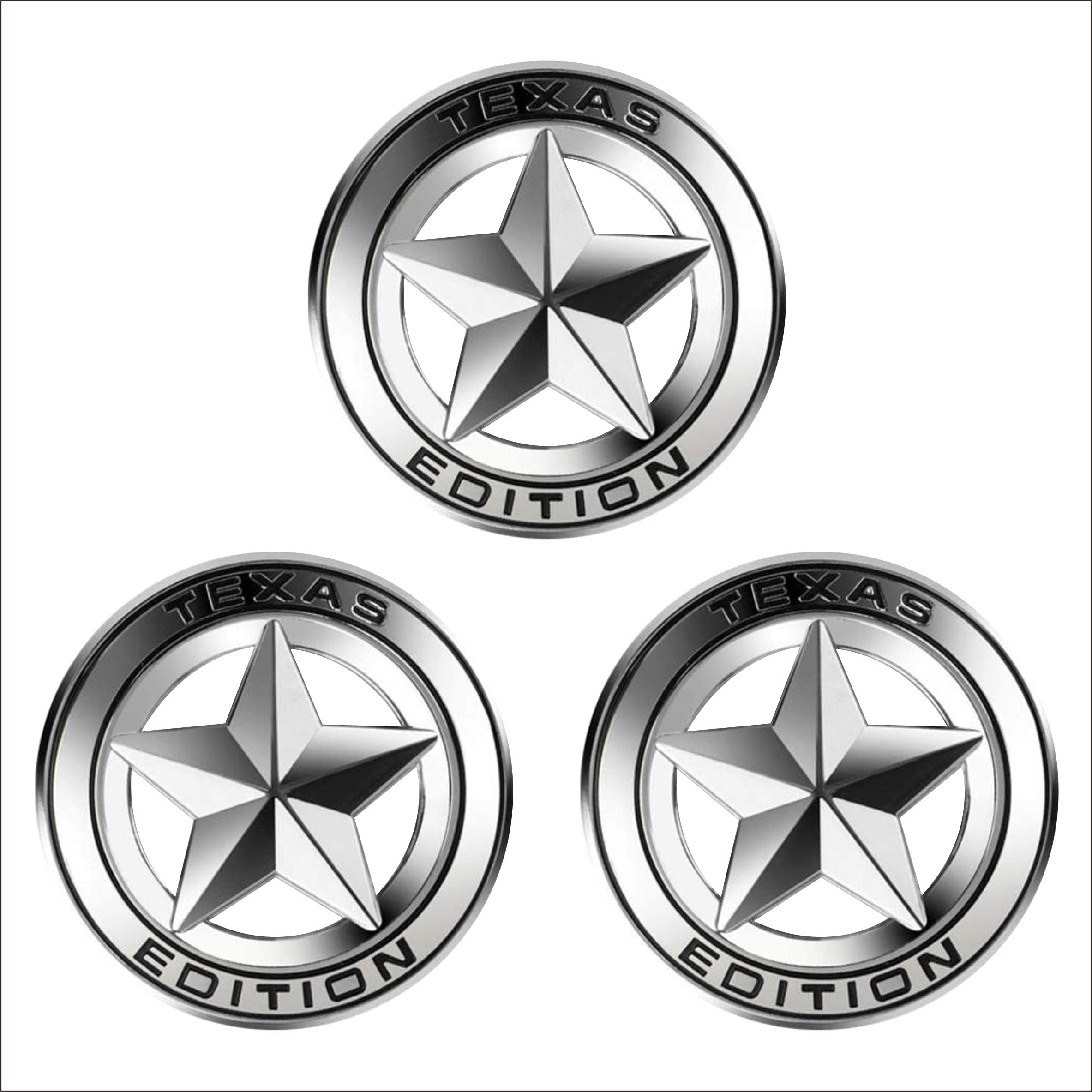2-Piece 3D Metal Texas Edition Trunk Emblem Badge – Lone Star Red Design, Car Decal Sticker