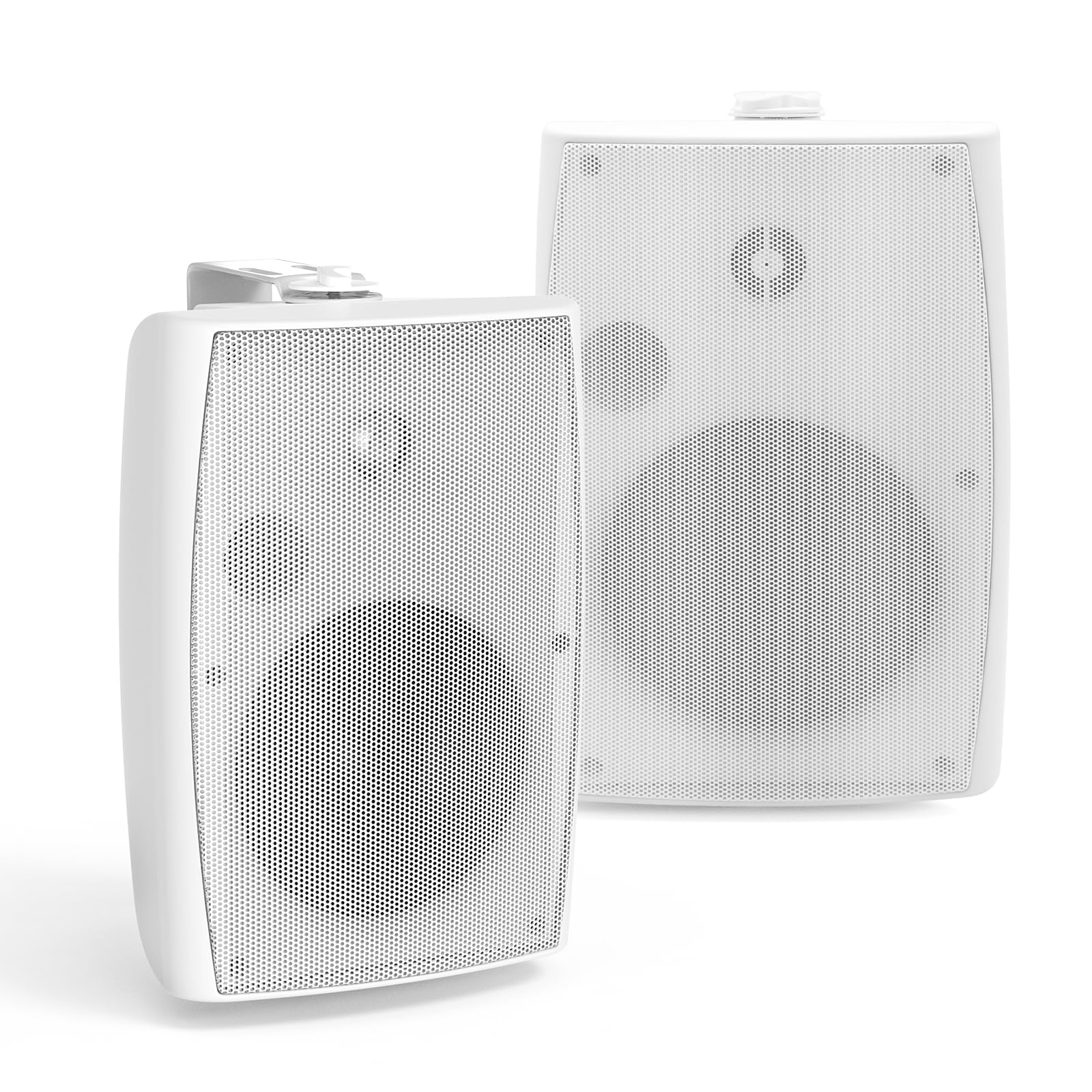 Herdio 4" Passive Outdoor Speakers Waterproof Wired, 200W Wall Mount Speakers with Superior Sound,Dual Swivel Brackets for Patio/Deck/Backyard (Pair,