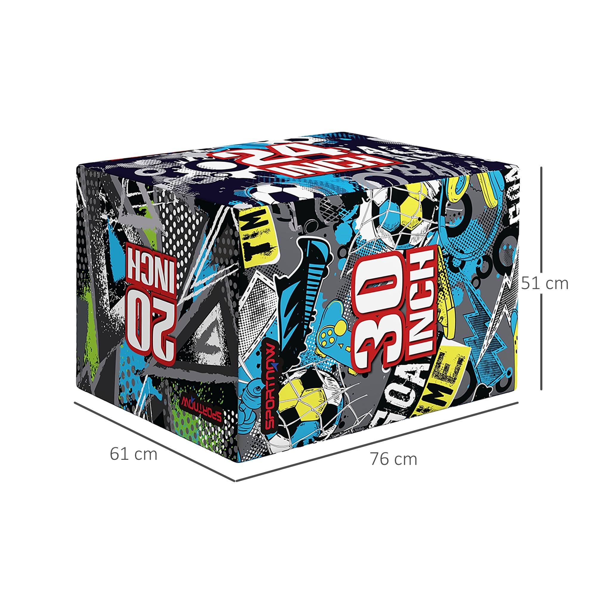 SPORTNOW 3 in 1 Plyo Box, Piattaforma Pliometrica per Allenamento Salti