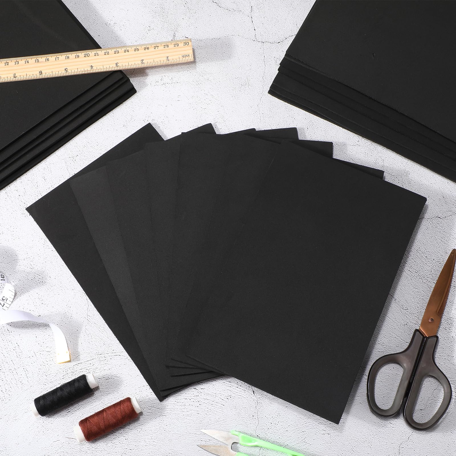 30 hojas de espuma EVA para bordado, color negro, 15,2 x 22,8 cm, 3 mm, para bordado 3D, manualidades y artes, costura a mano, proyectos de bricolaje, disfraces de cosplay, acolchado,