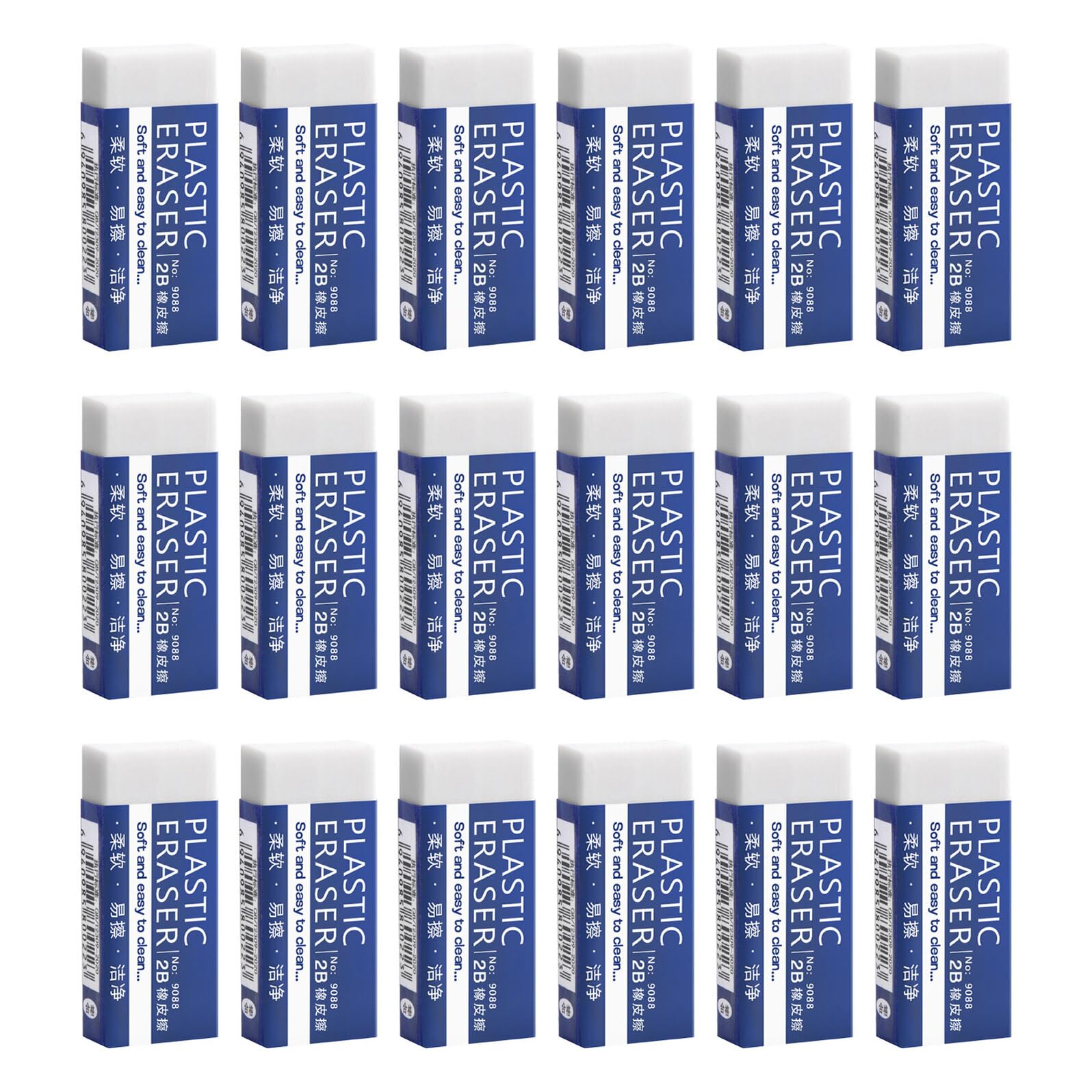 90 Gomme Bianche Morbide Extra Large per Matita Gomma a Blocco Grande in Polimero per Cancellare Pulito Set da 90 Pezzi per Studenti Artisti e Forniture Scolastiche Ufficio