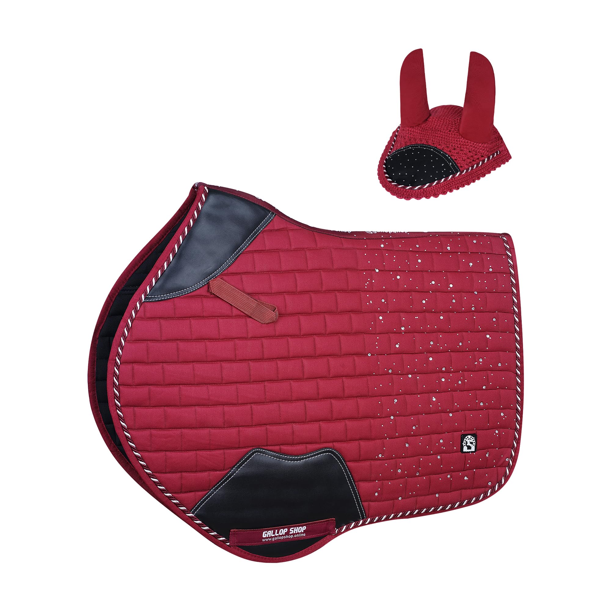 Gallop Shop Close Contact Saddle Pad / All-Purpose Design Rhinegold with Sparkle (Maroon, Full)