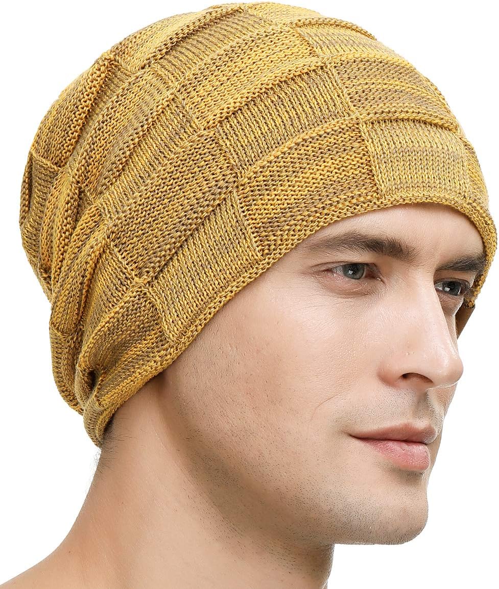 Vgogfly Slouchy Beanie for Men Winter Hats for Guys Cool Beanies Mens Lined Knit Warm Thick Skully Stocking Binie Hat Pairs - Image 3