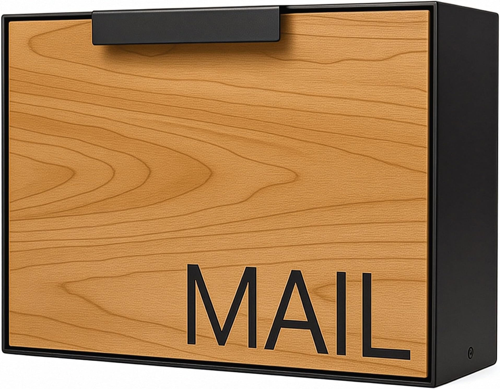 Wall Mount Mailbox, Modern Wood Mailbox for House Allen