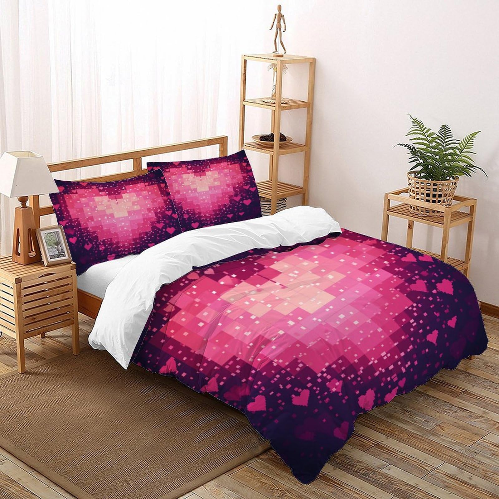 Housse de couette animaux sauvages 135x200 avec taie d'oreiller