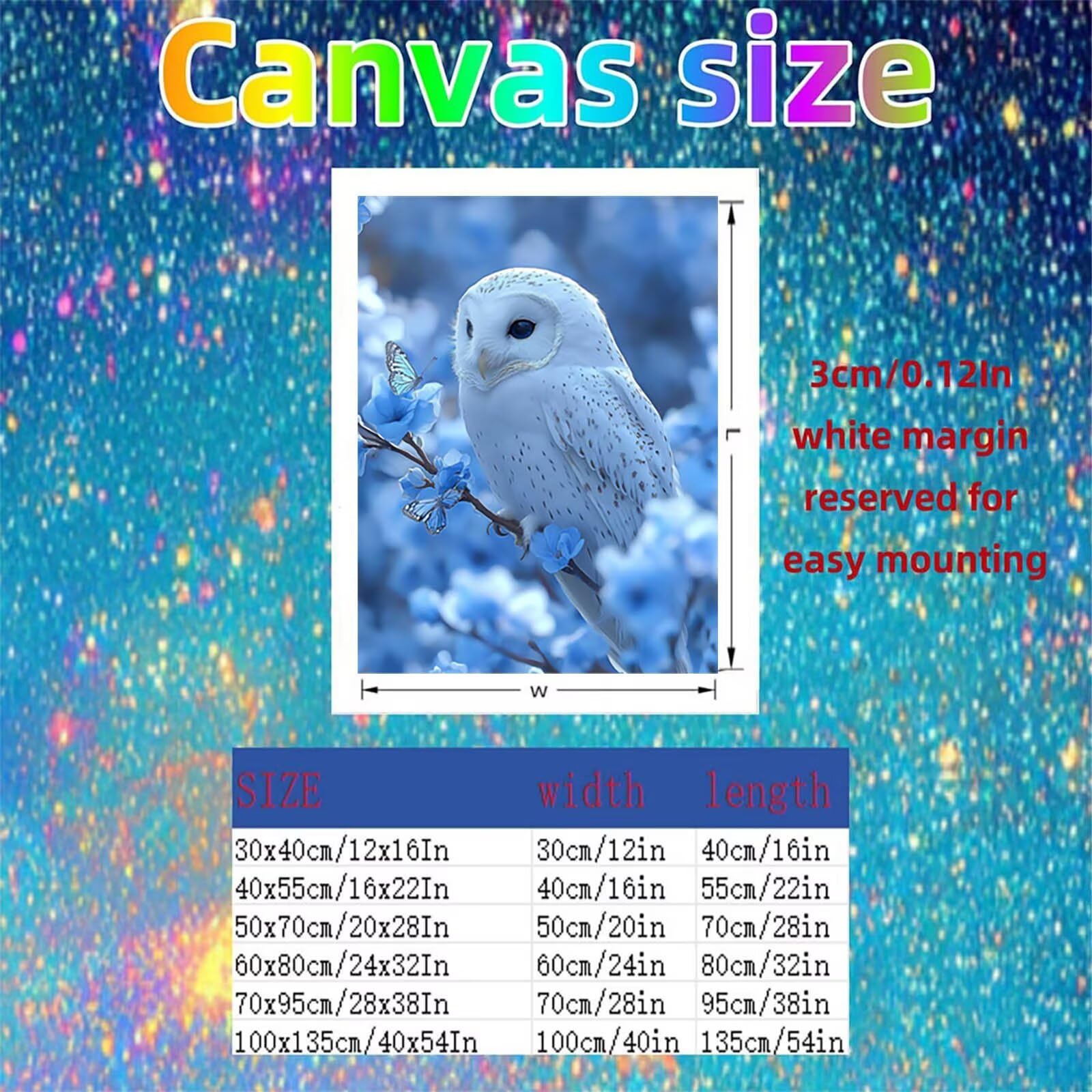 GYYH-4715 Sowa do malowania po numerach, dla dorosłych, kwiaty, akrylowe farby według numerów, DIY, hobby dla dorosłych i kobiet, materiały artystyczne, 91 x 71 cm, płótno do malowania, sztuka ścienna