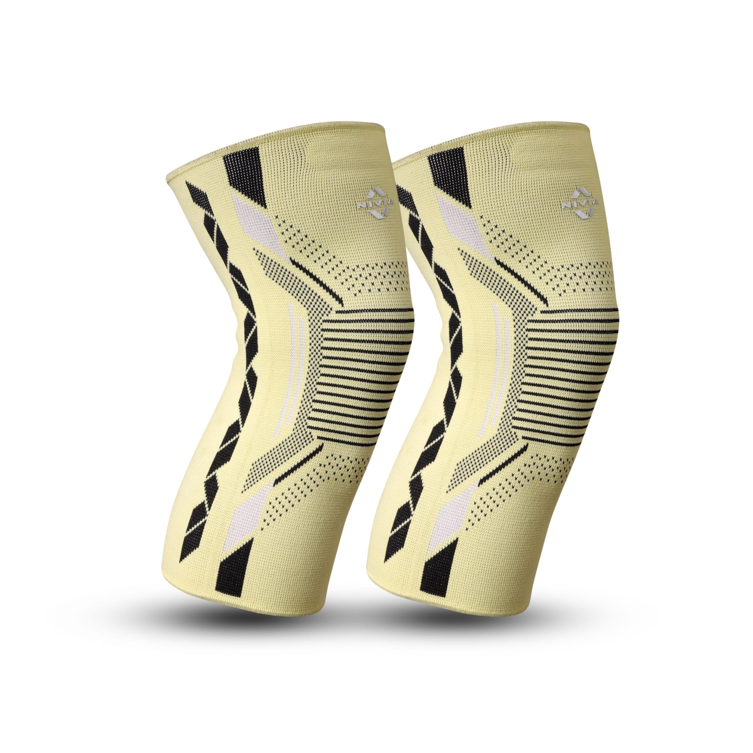 Nivia Knitted Knee Support with Silicon For Men & Women, Neoprene Compression Sleeve, Anti-Slip Grip, Heat Retention & Stability for Gym, Training, and Injury Recovery (Yellow, Medium)-image-16