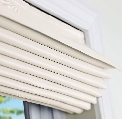 Miniatura 3 de Arlo Blinds - Persianas romanas sin cordones, de tela, con filtro de luz, color marfil, tamaño 24 pulgadas de ancho x 60 pulgadas de alto