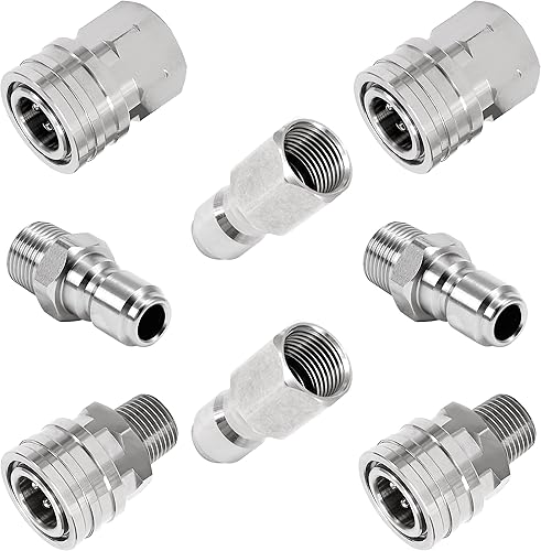 Miniatura 2 de RIDGE WASHER Lavadora a presión de conexión rápida de 38 pulgadas, juego de adaptadores para lavadora a presión de acero inoxidable, accesorios para