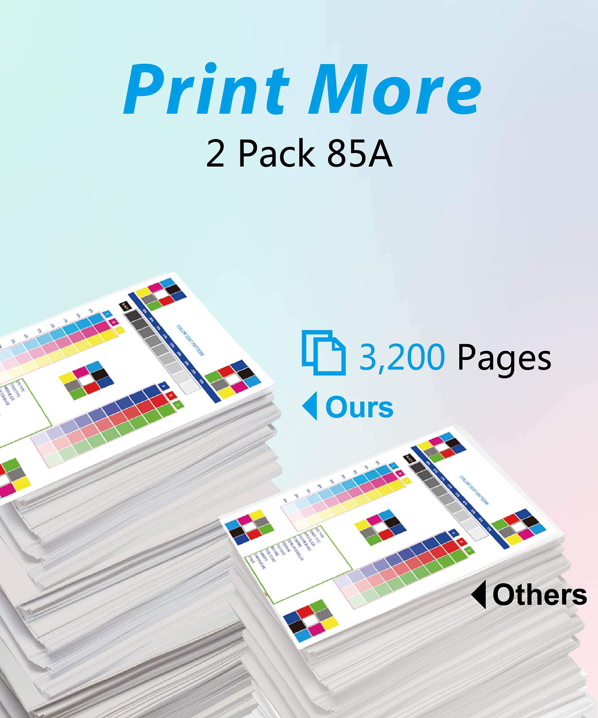 MM Much & More Compatible Toner Cartridge Replacement for HP 85A CE285A 285A to Used with P1102w P1109w M1212nf M1217nfw MFP Printer (2-Pack, Black)