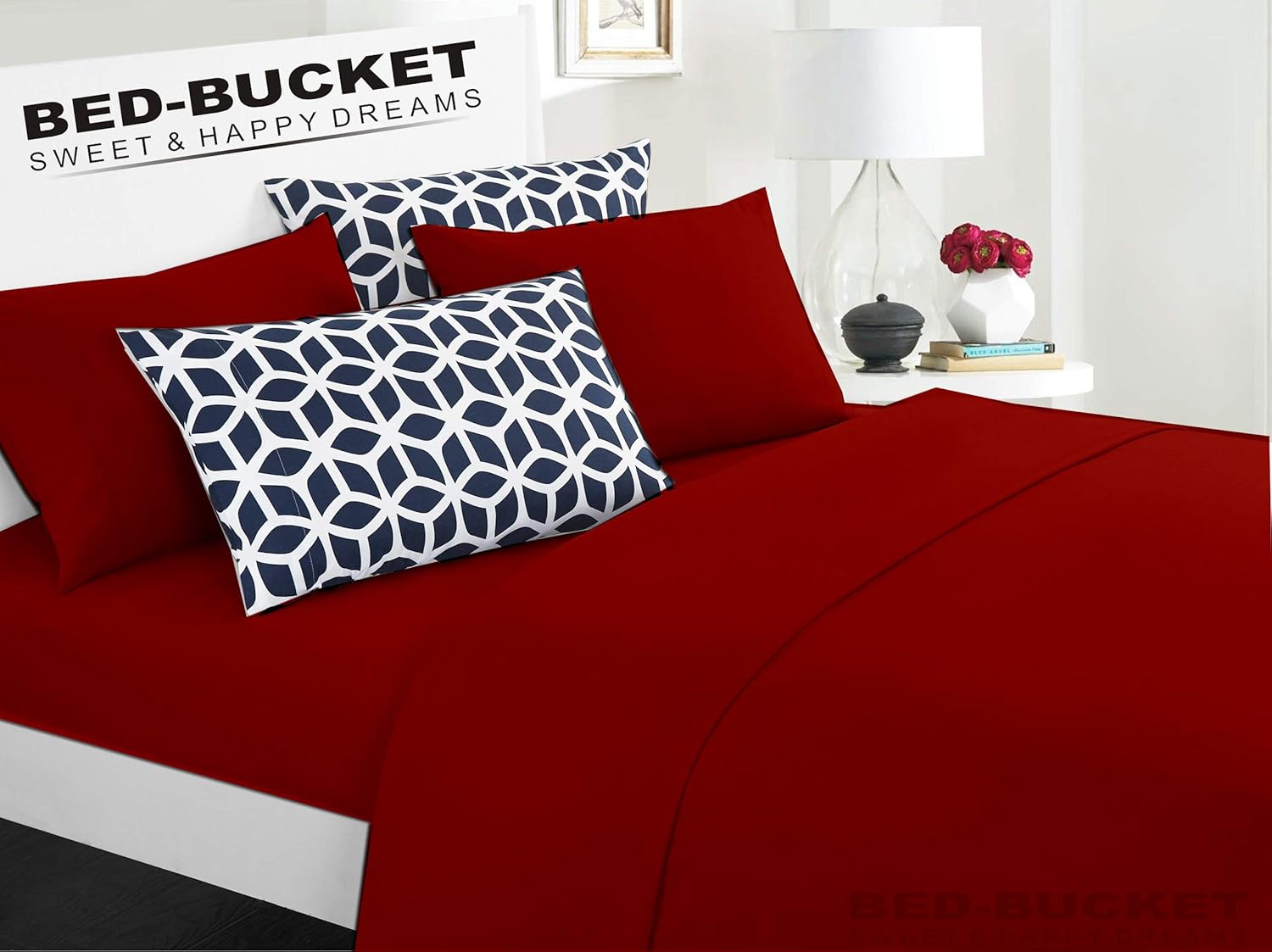 BedBucket 100 Natural Cotton 800TC Burgundy Solid King