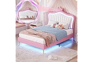 Enchanting Twin Bed for Little Girls: A Royal Retreat with Luminous Charm