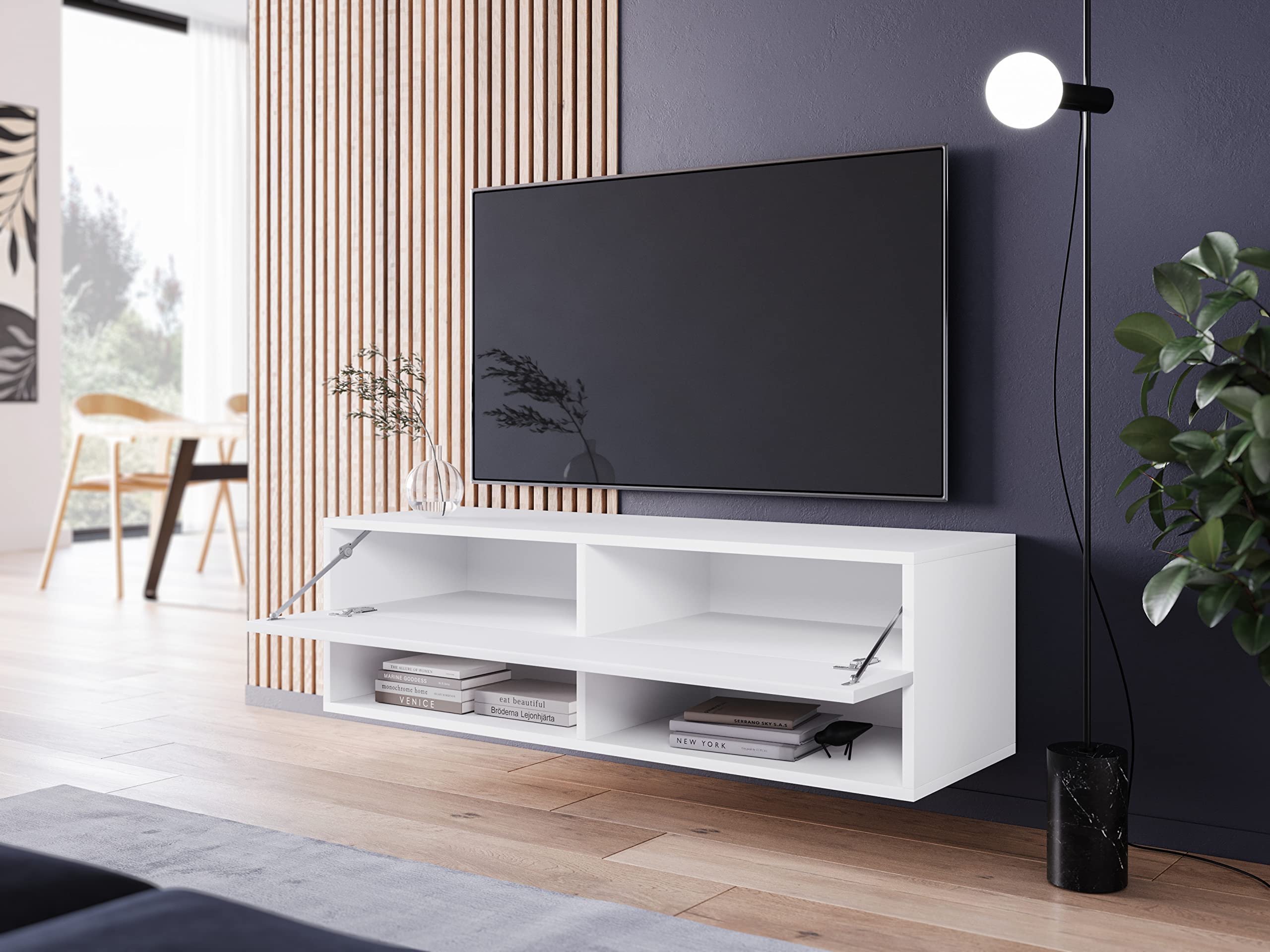 Meuble De Salon Modulaire 4 éléments – Meuble TV 180 Cm, étagères, Design Moderne Sans Poignées, Stratifié