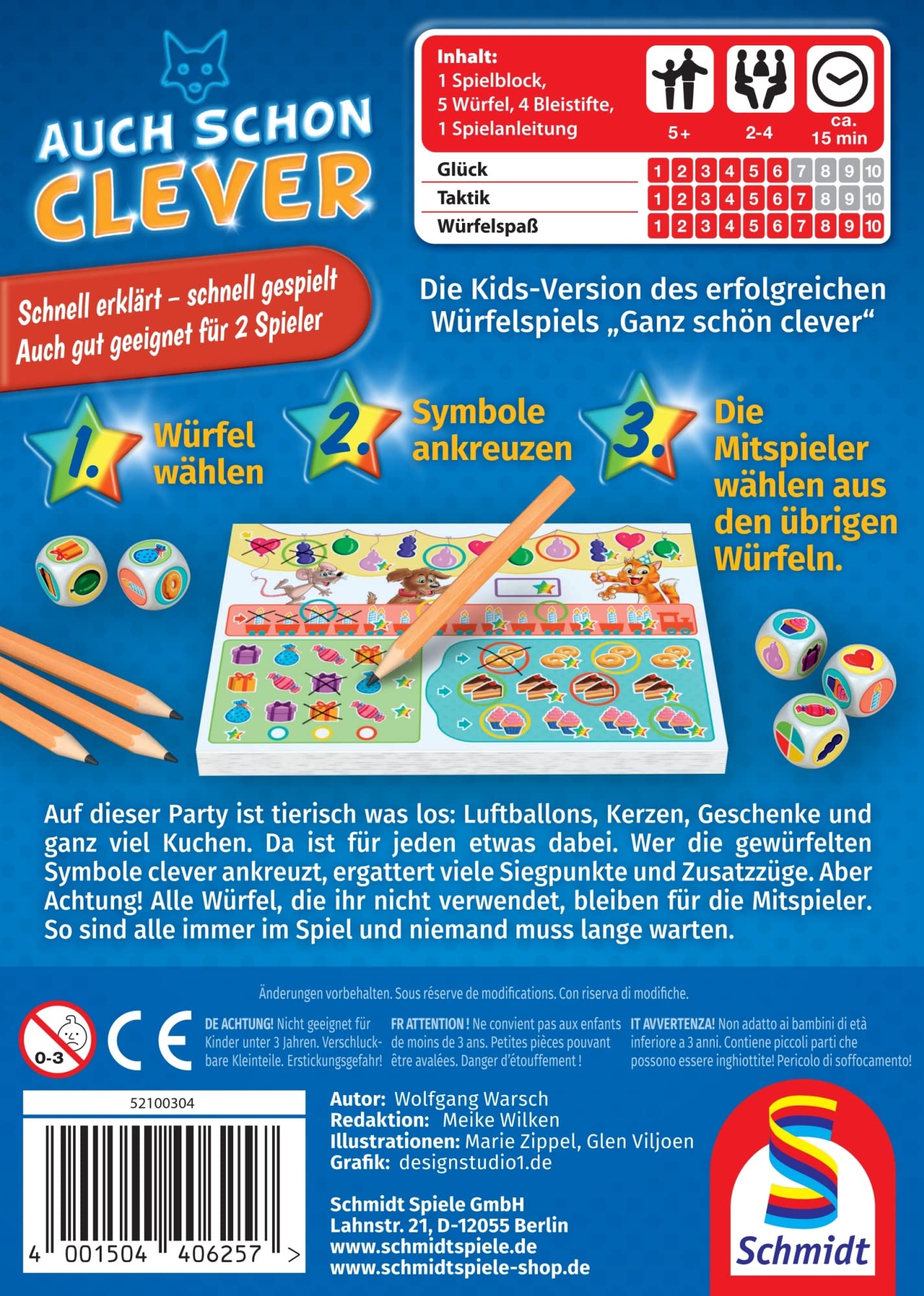 Schmidt Spiele 40625 Również już Clever, gra w kości dla dzieci