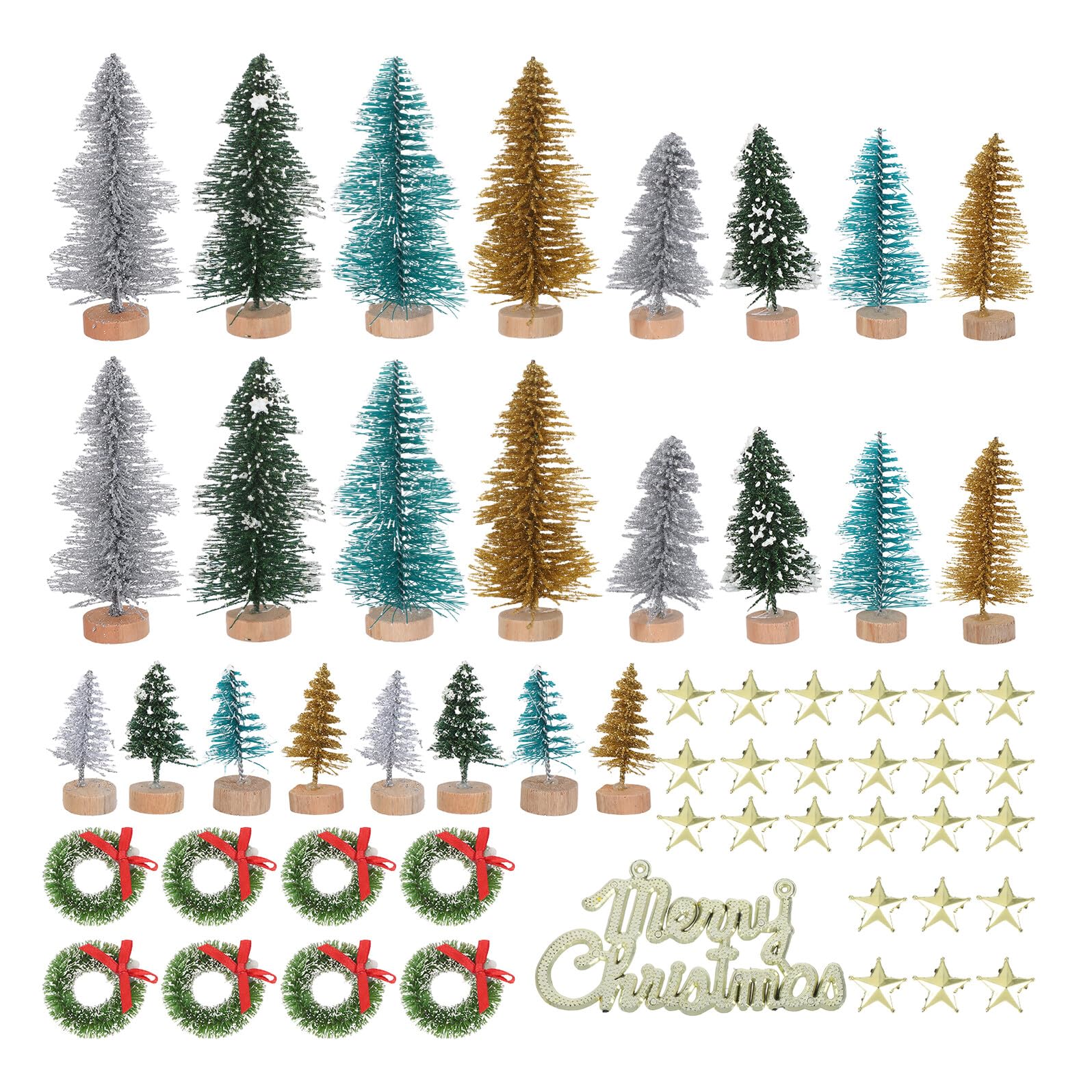Árbol de Navidad de mesa mini pino artificial con escarcha decorativo