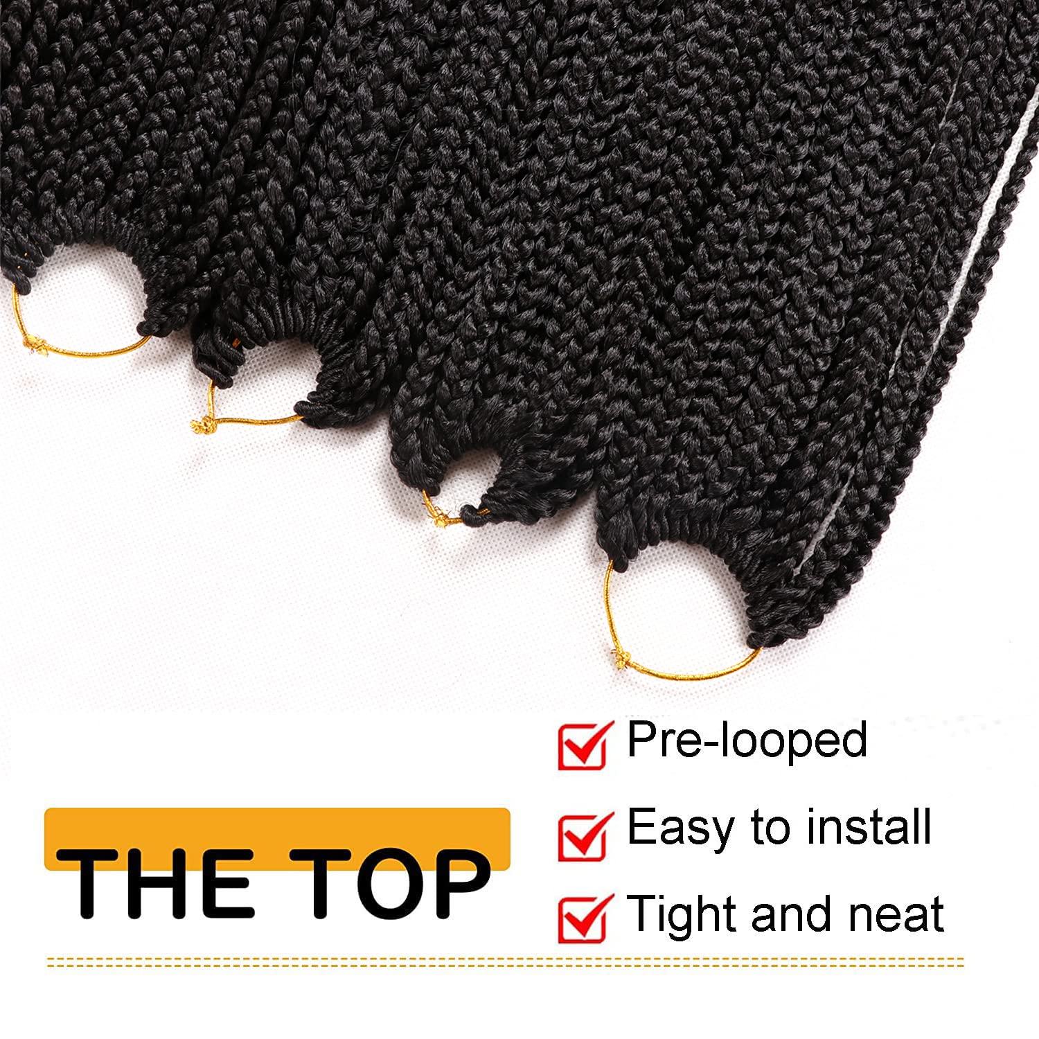 7 confezioni all'uncinetto Braids Meches extension capelli naturali per trecce africane parrucca nera parrucca donna naturale treccia africana donna (66 cm(confezione da 7), #1B)
