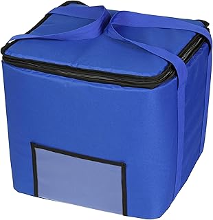 Sterno Insulated & Leak Proof Milk Tote, Label Window, for Hot & Cold, Blue