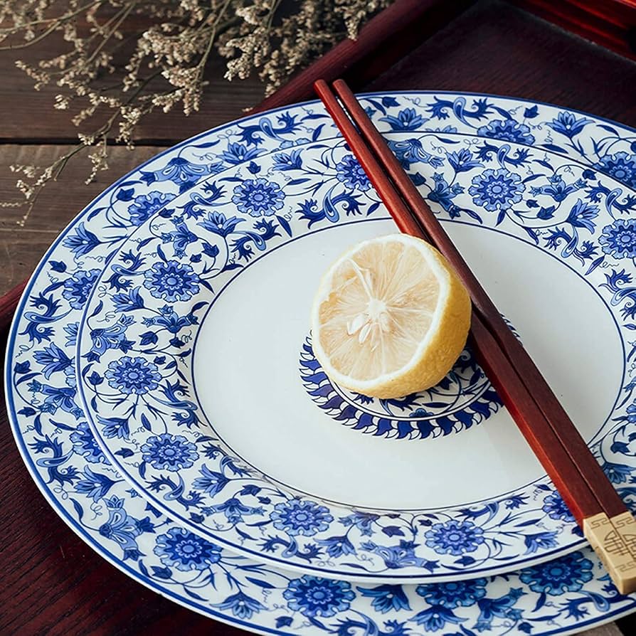 Amazon.co.jp: セラミックディナーセット 青と白の磁器食器26点セット Amazon.co.jp: セラミックディナーセット 青と白の磁器食器26点セット