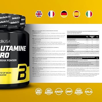 BioTechUSA BCAA + Glutamine Zero | 40 Servings | Vegan | Sugar-Free | Gluten-Free | 2:1:1 Ratio BCAAs | 480 g | Peach ice Tea
