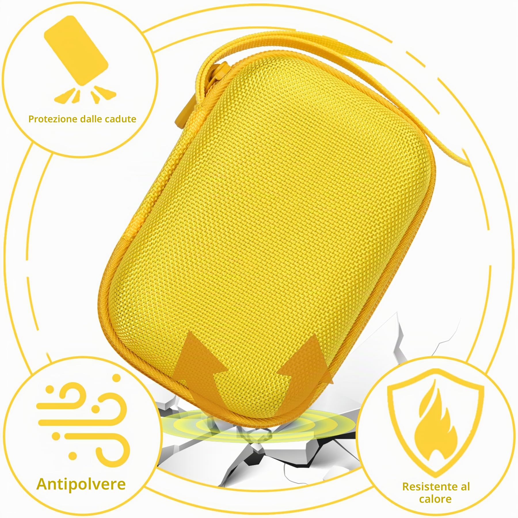Aenllosi Custodia Rigida da Viaggio Compatibile con la Kodak PIXPRO WPZ2 Fotocamera Digitale, Custodia Protettiva per Kodak Fotocamera Compatta(Giallo, Solo Custodia)