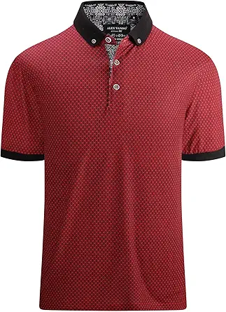 Alex Vando Mens Polo Shirts Short Sleeve Regular Fit Fashion Designed Shirt