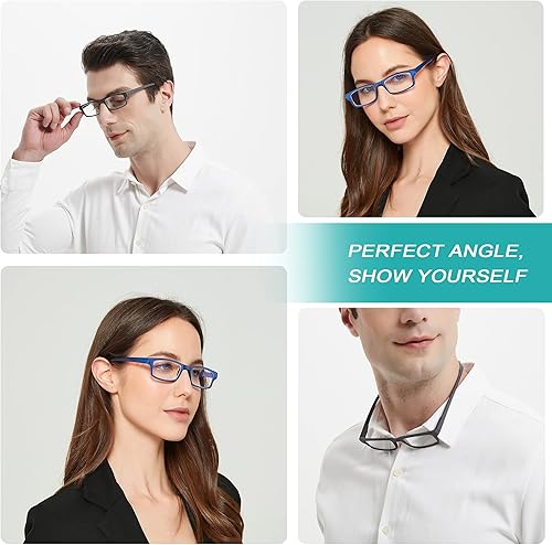 Miniatura 6 de EYEURL Paquete de 2 lentes de lectura para mujeres y hombres anteojos de bloqueo de luz azul con bisagras de resorte