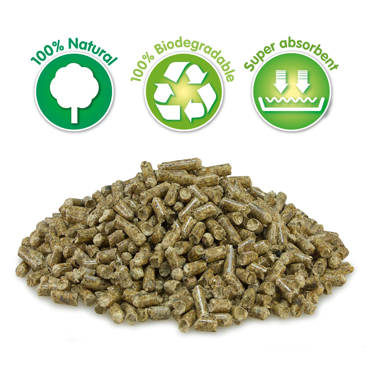 Arquivet Pellet - Lecho higiénico Natural, Vegetal, orgánico para Gatos y pequeños mamíferos roedores, 10 L