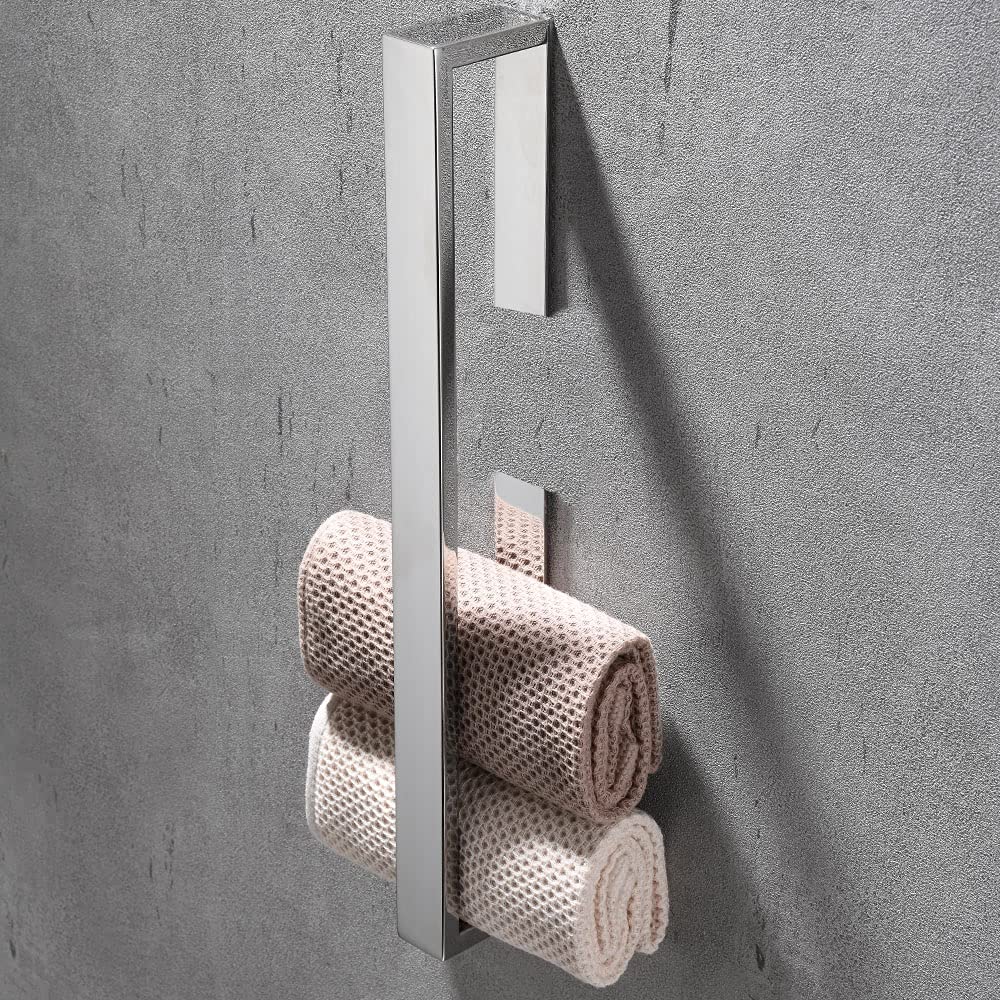 Portasalviette Autoadesivo per Bagno SUS304 in Acciaio Inox Anello per Asciugamani per Bagno e Cucina Senza Forare 30cm (Cromo, 30CM)