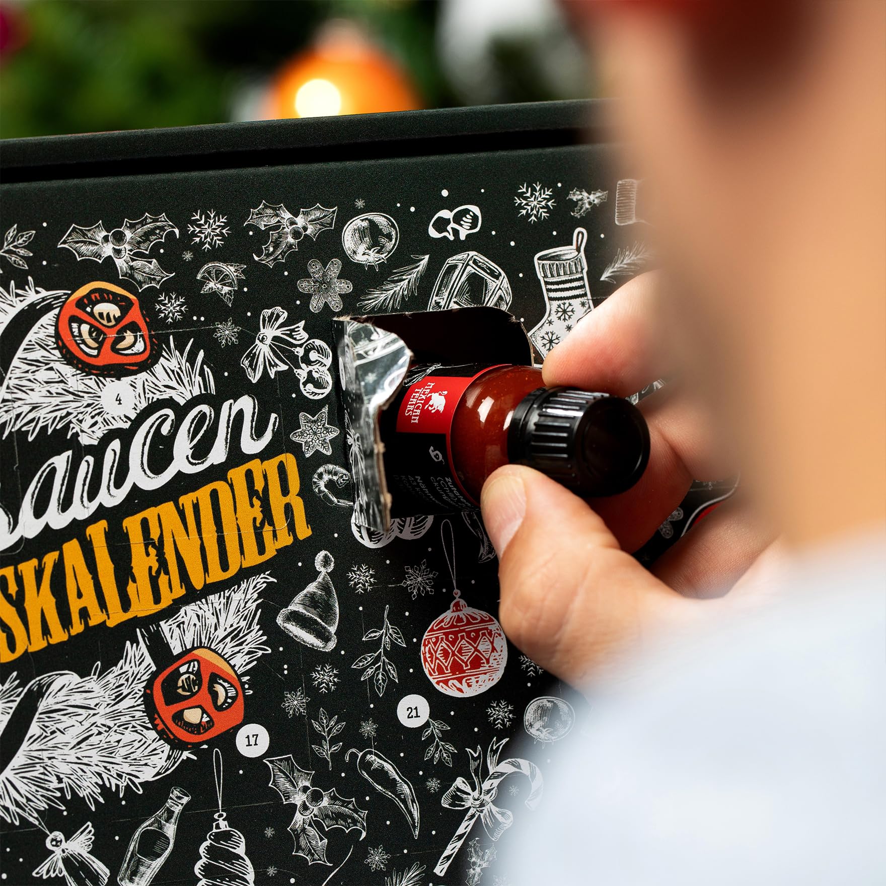 Mexican Tears Scharfe Sauce Adventskalender 24 Chilisaucen 20ml wiederverschließbare Glasflaschen limitierte Auflage