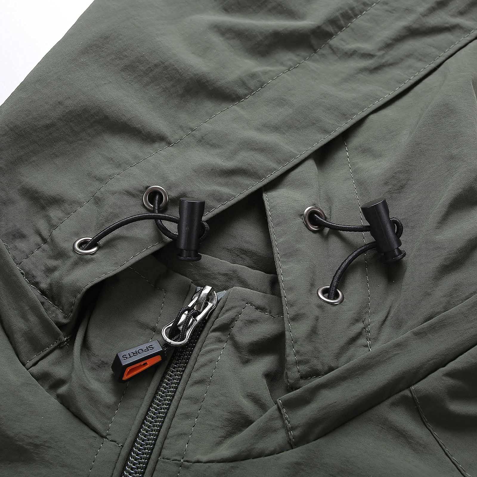 OBiQuzz Chubasquero para hombre, impermeable, transpirable, 3 en 1, chaqueta funcional 3 en 1, ropa de lluvia para bicicleta, fitness, senderismo, chaqueta deportiva con capucha, chaqueta deportiva