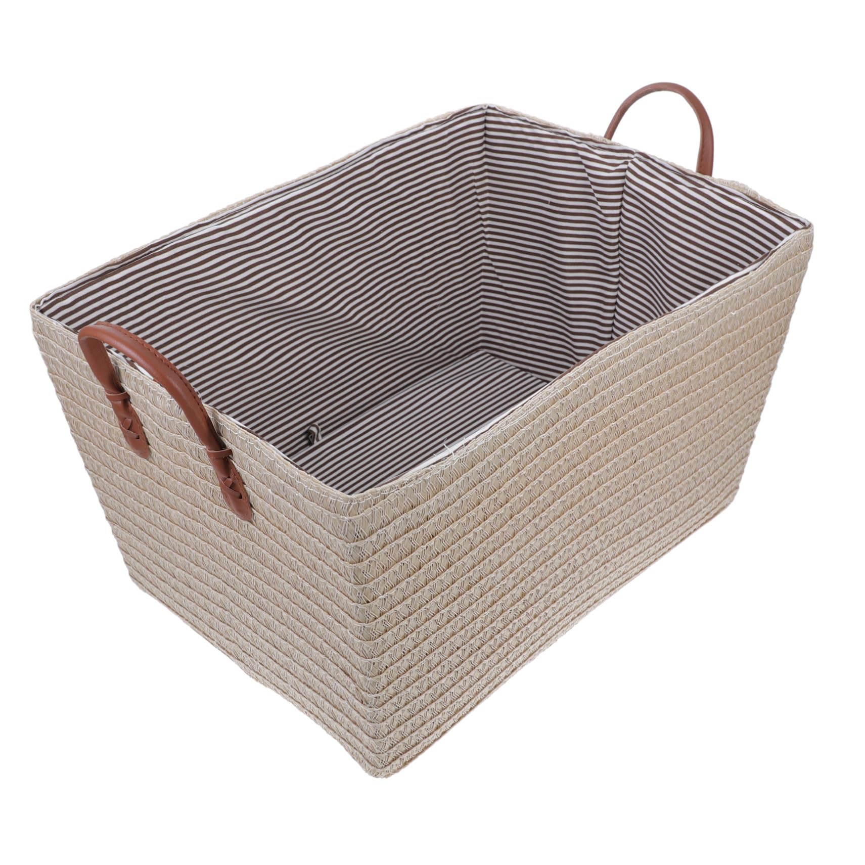 Panier en osier tressé beige grand format 45 cm pour la maison