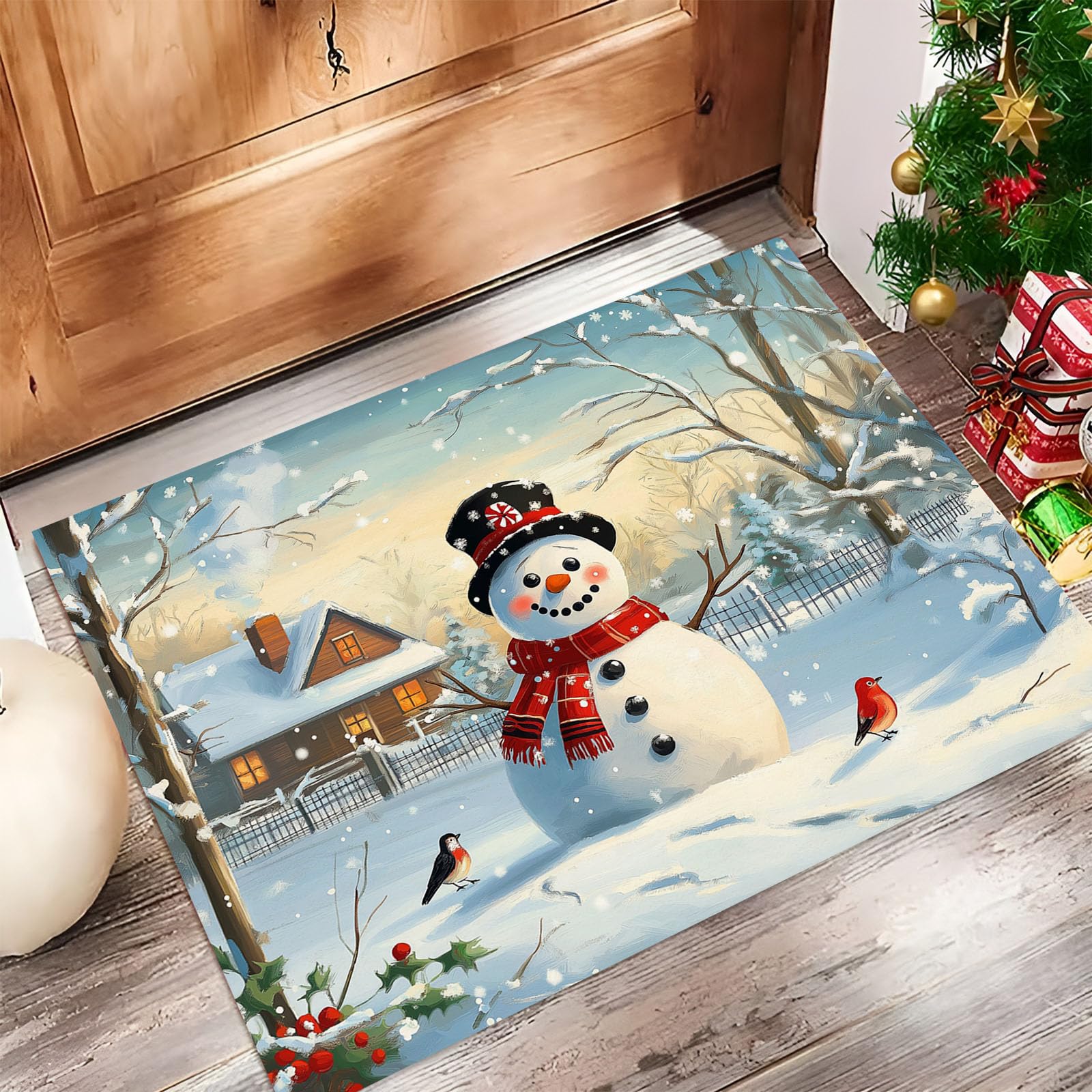 Tapis de sol absorbant antidérapant Noël pour sublimer votre couloir cet hiver