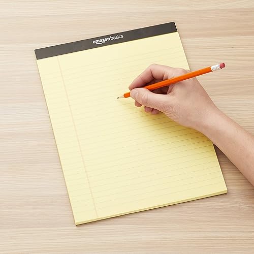 Miniatura 18 de Yaxa Basics - Bloc de notas rayado con renglones anchos, 8.5 x 11.75 pulgadas, paquete de 12 (cada bloc de 50 hojas), blanco