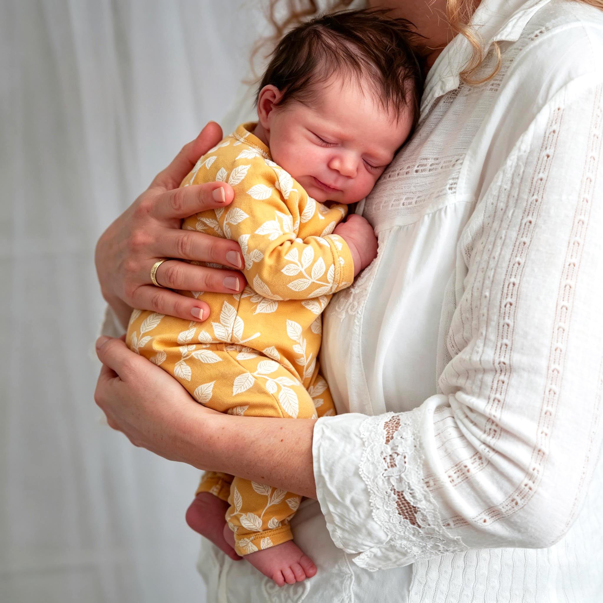 Anano Reborn Baby VollVinlyl Lebensecht-45CM Reborn Baby Mädchen Waschbar, Vinlyl Baby VollVinlyl Realistisch Puppe Echt Aussieht Reborn Puppen Lebensecht Mit Zubehör
